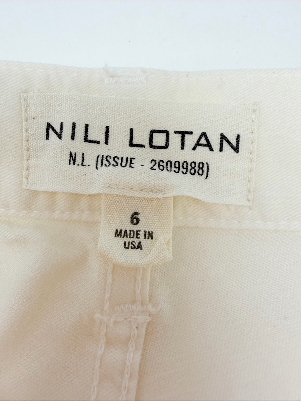 Nili Lotan Shon Cotton Blend Pants Stone Ivory Size 6 - Picture 8 of 11